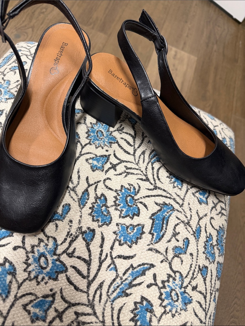 BareTraps Ester Black Slingback Block Heels